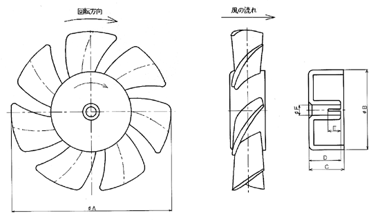 プラスチックファン平面図 3